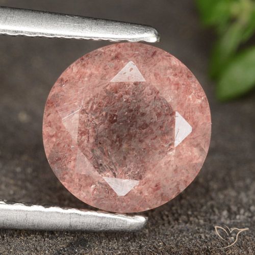 1.83ct Натуральный Глубокий розовый розовый Клубничный кварц, Круглый, Полупрозрачный