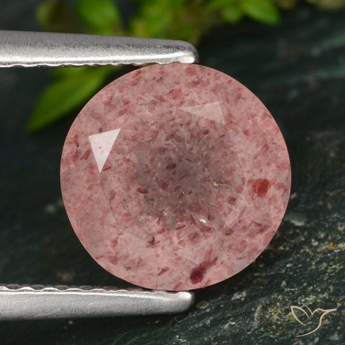 2.16ct Натуральный Глубокий розовый розовый Клубничный кварц, Круглый, Полупрозрачный