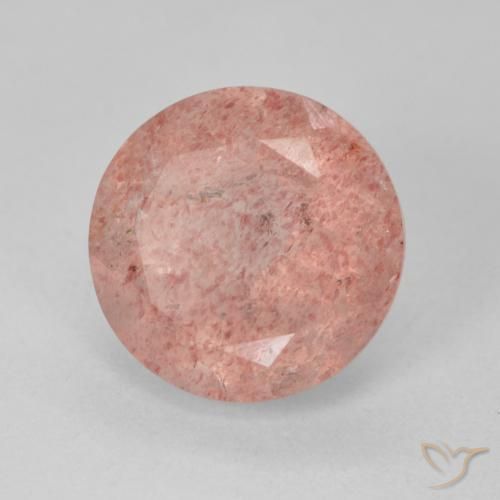 4.95ct Натуральный Средний розовый Клубничный кварц, Круглый, Полупрозрачный