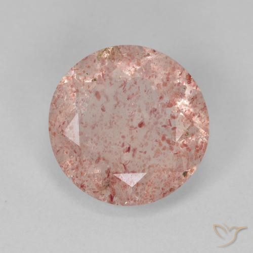 3.55ct Натуральный Светло-розовый Клубничный кварц, Круглый, Полупрозрачный