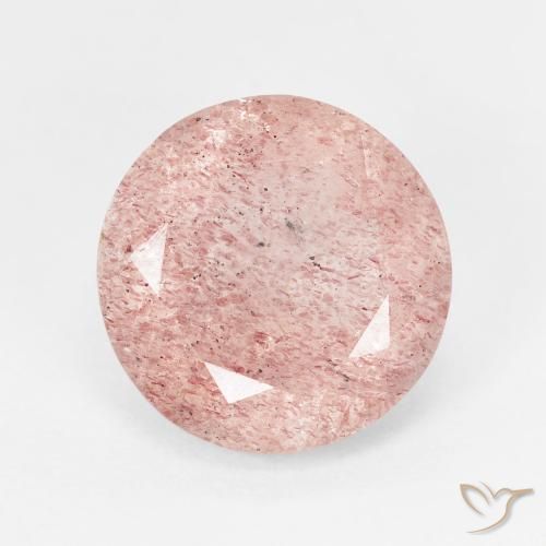 4.37ct Натуральный Светло-розовый Клубничный кварц, Круглый, Полупрозрачный