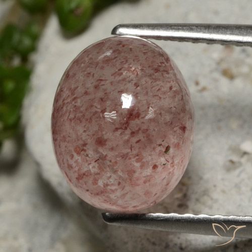 4.01ct Натуральный Темно-розовый Клубничный кварц, Овал, Полупрозрачный