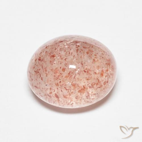 4.28ct Натуральный Оранжево-розовый Клубничный кварц, Овал, Полупрозрачный