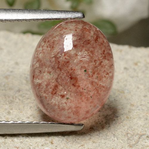 4.03ct Натуральный Средний розовый Клубничный кварц, Овал, Полупрозрачный