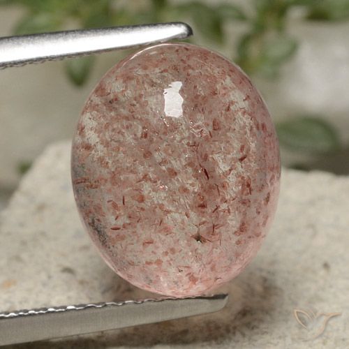 4.63ct Натуральный Светло-розовый разных оттенков Клубничный кварц, Овал, Полупрозрачный