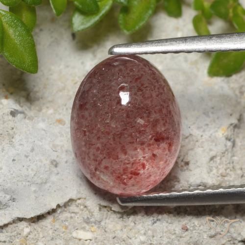 3.50ct Натуральный Оттенки розового Клубничный кварц, Овал, Полупрозрачный
