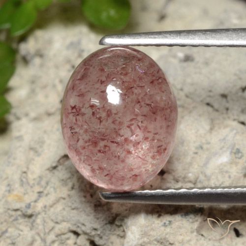 3.71ct Натуральный Средний розовый Клубничный кварц, Овал, Полупрозрачный