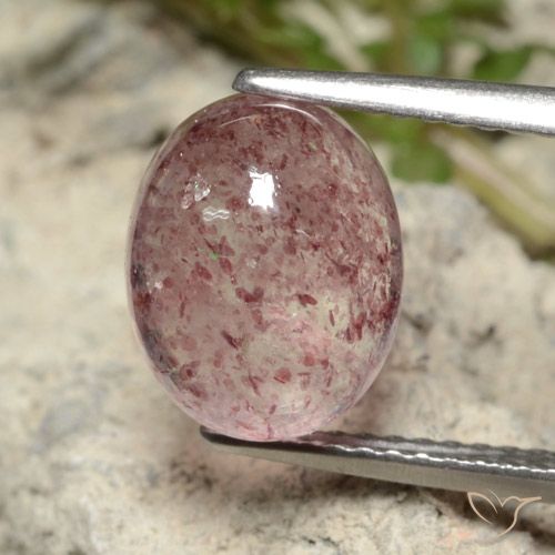 4.09ct Натуральный Светло-розовая жевательная резинка Клубничный кварц, Овал, Полупрозрачный