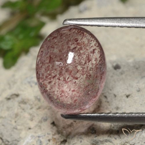3.36ct Натуральный Оттенки розового Клубничный кварц, Овал, Полупрозрачный