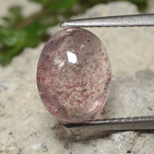2.94ct Натуральный Темно-розовая жевательная резинка Клубничный кварц, Овал, Полупрозрачный