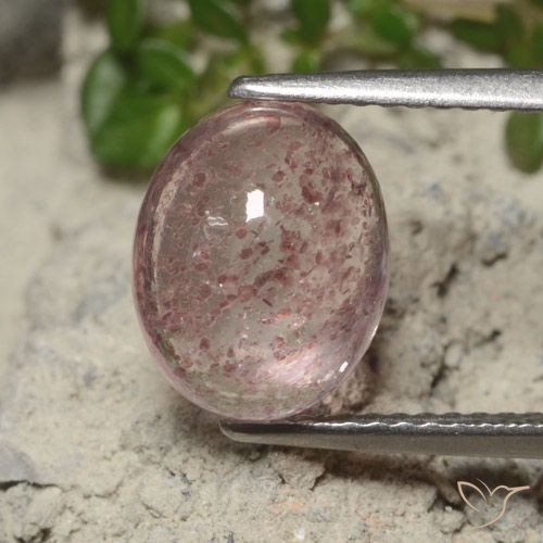 3.34ct Натуральный Светло-розовый Клубничный кварц, Овал, Полупрозрачный