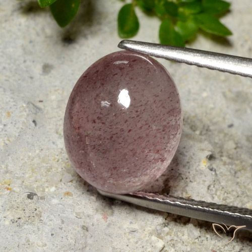 5.04ct Натуральный Оттенки розового Клубничный кварц, Овал, Полупрозрачный