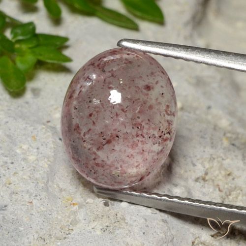 4.35ct Натуральный Темно-розовая жевательная резинка Клубничный кварц, Овал, Полупрозрачный