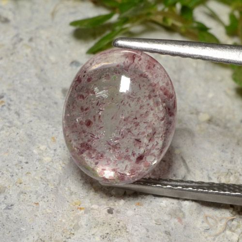 4.09ct Натуральный Средний розовый Клубничный кварц, Овал, Полупрозрачный