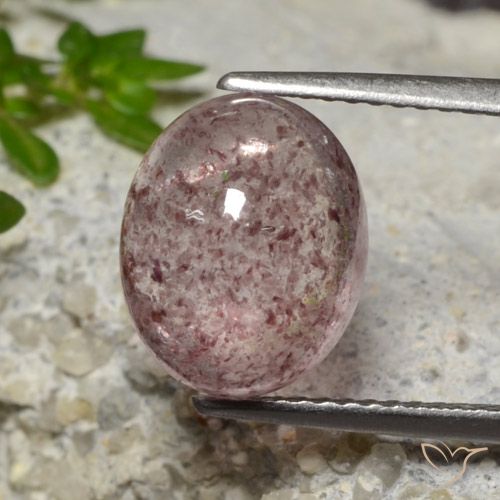 4.64ct Натуральный Средний розовый Клубничный кварц, Овал, Полупрозрачный