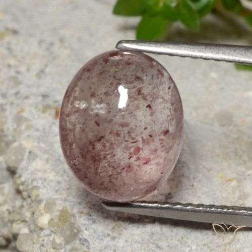 4.67ct Натуральный Средний розовый Клубничный кварц, Овал, Полупрозрачный