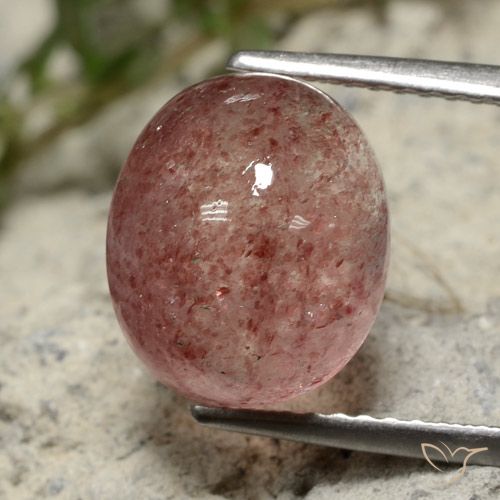 5.34ct Натуральный Оттенки розового Клубничный кварц, Овал, Полупрозрачный