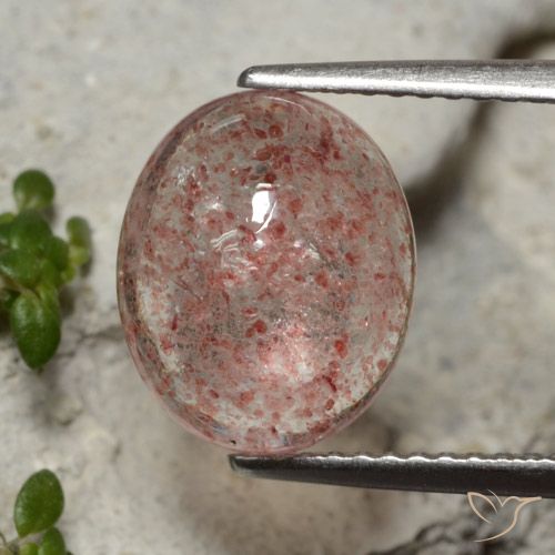 4.25ct Натуральный Средний розовый Клубничный кварц, Овал, Полупрозрачный