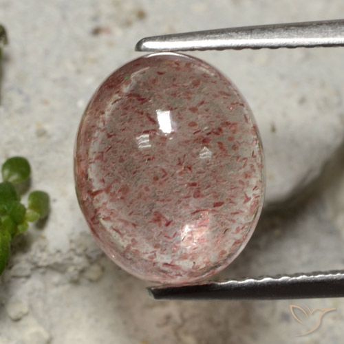 4.57ct Натуральный Средний розовый Клубничный кварц, Овал, Полупрозрачный