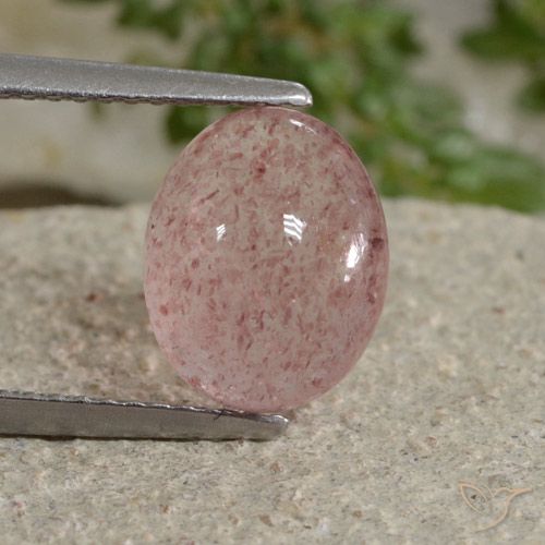 3.43ct Натуральный Средний розовый Клубничный кварц, Овал, Полупрозрачный