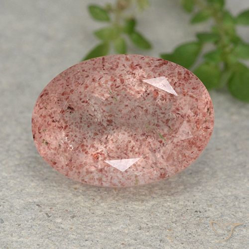 5.83ct Натуральный Оттенки розового Клубничный кварц, Овал, Полупрозрачный