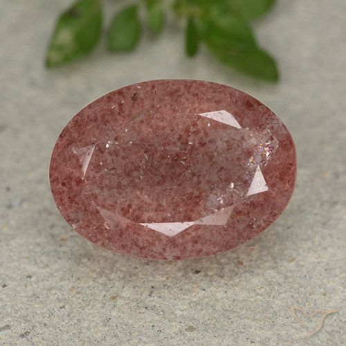 6.45ct Натуральный Средний розовый Клубничный кварц, Овал, Полупрозрачный