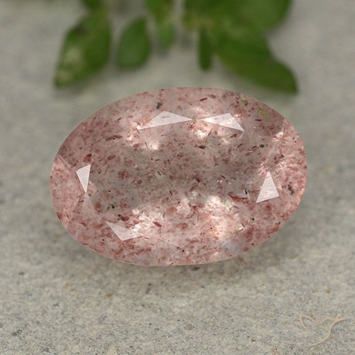 4.94ct Натуральный Светло-розовый Клубничный кварц, Овал, Полупрозрачный