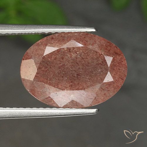 5.50ct Натуральный Средний розовый Клубничный кварц, Овал, Полупрозрачный