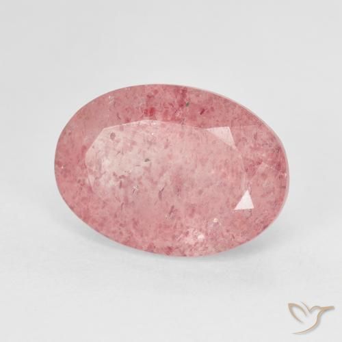 6.39ct Натуральный Средний розовый Клубничный кварц, Овал, Полупрозрачный