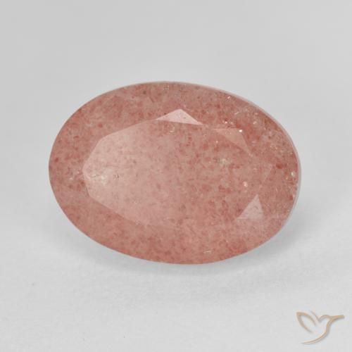 6.68ct Натуральный Средний розовый Клубничный кварц, Овал, Полупрозрачный