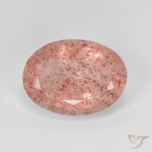 5.36ct Натуральный Средний розовый Клубничный кварц, Овал, Полупрозрачный