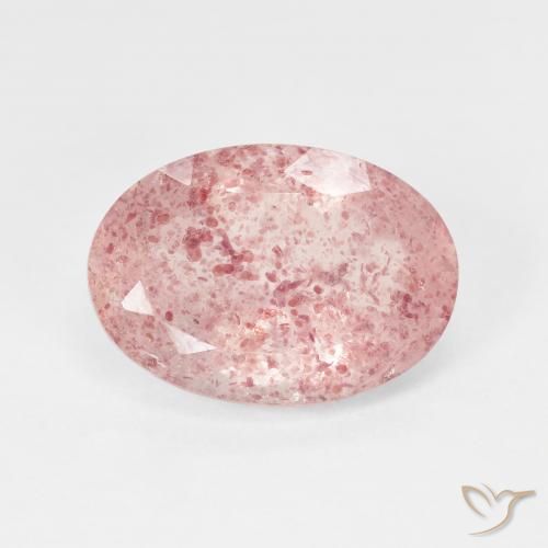 4.96ct Натуральный Pale Red Orange Клубничный кварц, Овал, Полупрозрачный