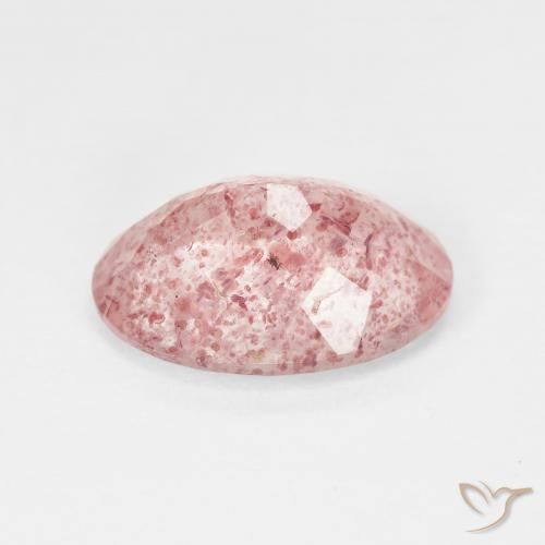 4.96 карата, натуральный Pale Red Orange Клубничный кварц, Овал, Полупрозрачный