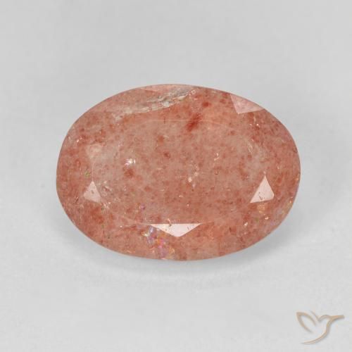 4.70ct Натуральный Светло-розовый Клубничный кварц, Овал, Полупрозрачный