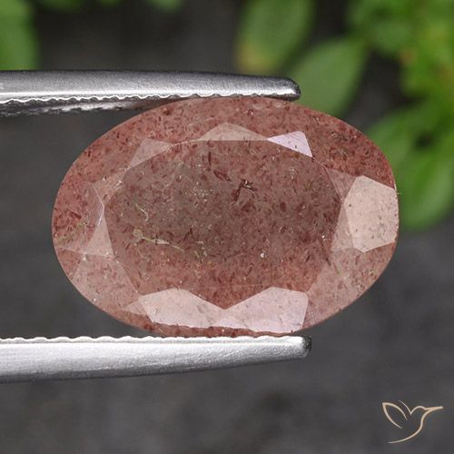 5.50ct Натуральный Средний розовый Клубничный кварц, Овал, Полупрозрачный