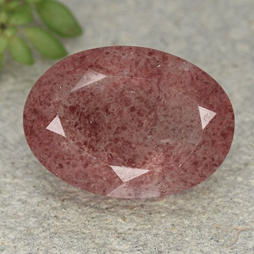 5.61ct Натуральный Темно-розовый Клубничный кварц, Овал, Полупрозрачный