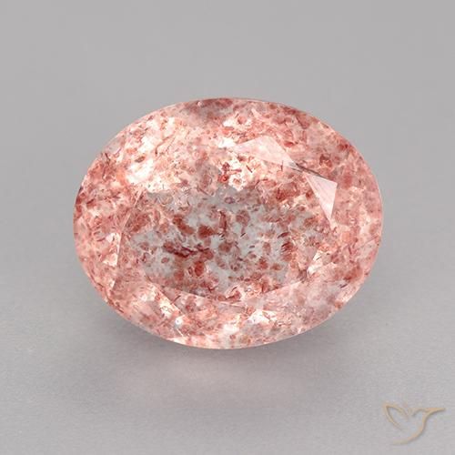 4.27ct Натуральный Светло-розовый Клубничный кварц, Овал, Полупрозрачный