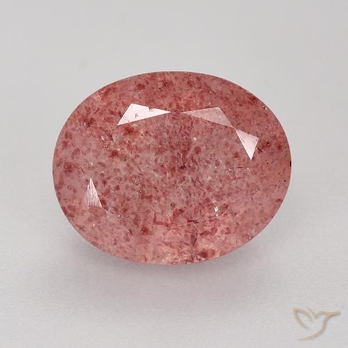 3.83ct Натуральный Темно-розовый Клубничный кварц, Овал, Полупрозрачный