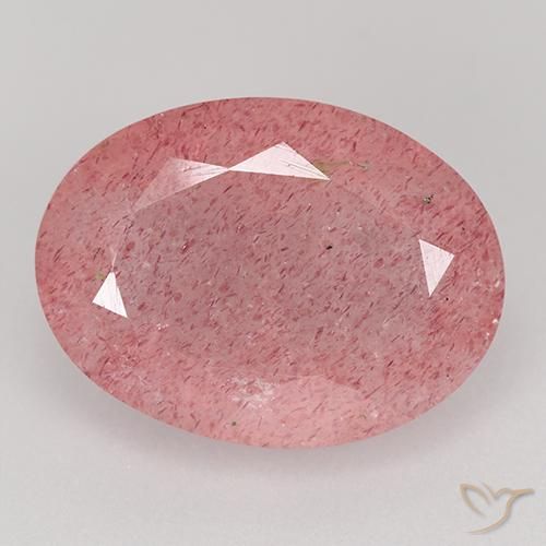8.40ct Натуральный Средний розовый Клубничный кварц, Овал, Полупрозрачный