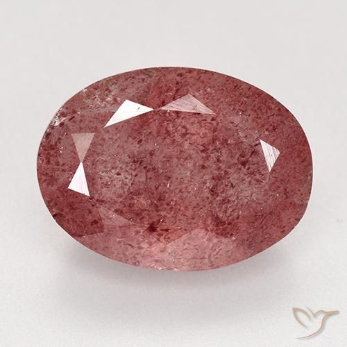 9.21ct Натуральный Глубокий розовый розовый Клубничный кварц, Овал, Полупрозрачный