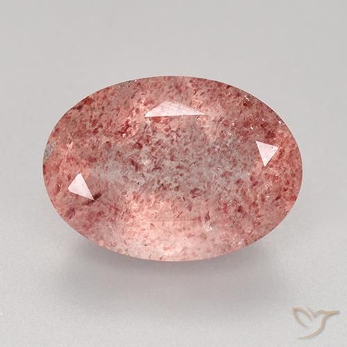 5.77ct Натуральный Светло-розовый разных оттенков Клубничный кварц, Овал, Полупрозрачный