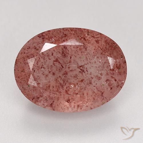 9.22ct Натуральный Средний розовый Клубничный кварц, Овал, Полупрозрачный