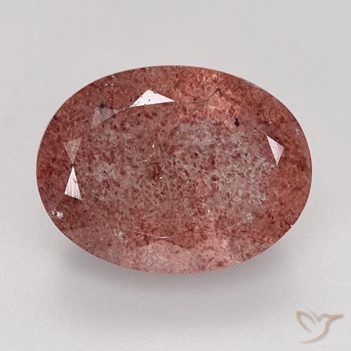 9.31ct Натуральный Средний розовый Клубничный кварц, Овал, Полупрозрачный