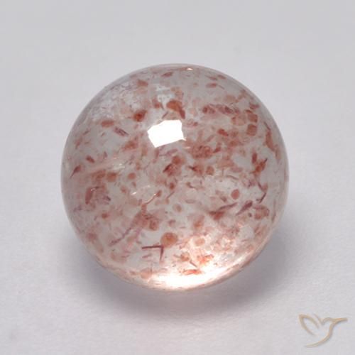 3.06ct Натуральный Средний розовый Клубничный кварц, Круглый, Прозрачный