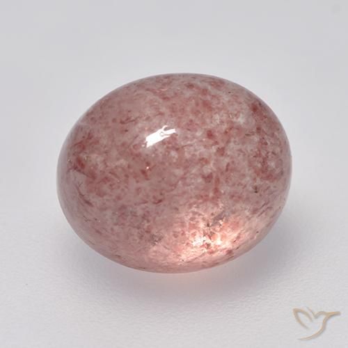 5.72ct Натуральный Средне-светло-розовый Клубничный кварц, Овал, Полупрозрачный