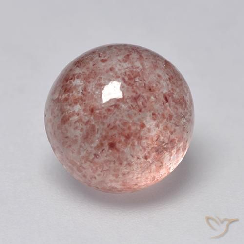 4.14ct Натуральный Землисто-розовый Клубничный кварц, Круглый, Полупрозрачный