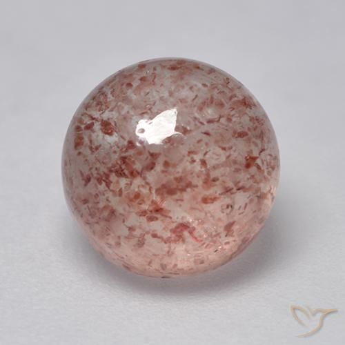 2.69ct Натуральный Землисто-розовый Клубничный кварц, Круглый, Полупрозрачный