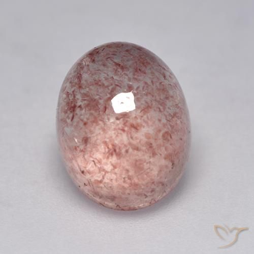 3.97ct Натуральный Землисто-розовый Клубничный кварц, Овал, Полупрозрачный