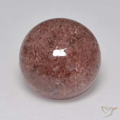 6.97ct Натуральный Бордовый розовый Клубничный кварц, Круглый, Полупрозрачный