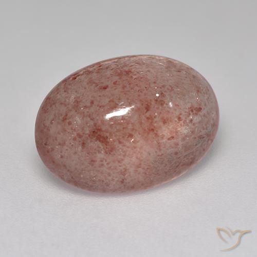 5.05ct Натуральный Средне-темно-розовый Клубничный кварц, Овал, Полупрозрачный